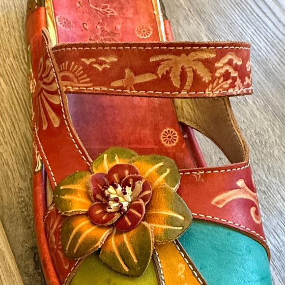 Skye Trubelle Leather Platform Clogs Slippers On Floral size 39 - Picture 9 of 13
